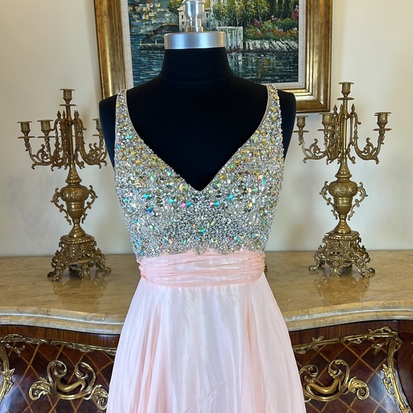 Meier Collection formal rhinestone pageant evening prom dress - Picture 3 of 6